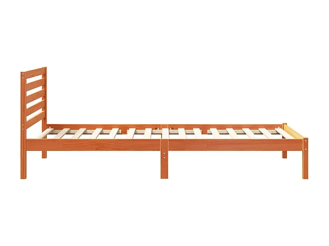 Cadre de lit Marron cire 90 x 210 cm Bois massif en pin