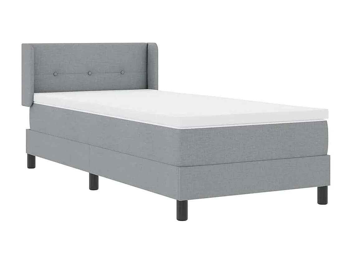 Cama box spring com colchão Cinzento-claro 90 x 190 cm