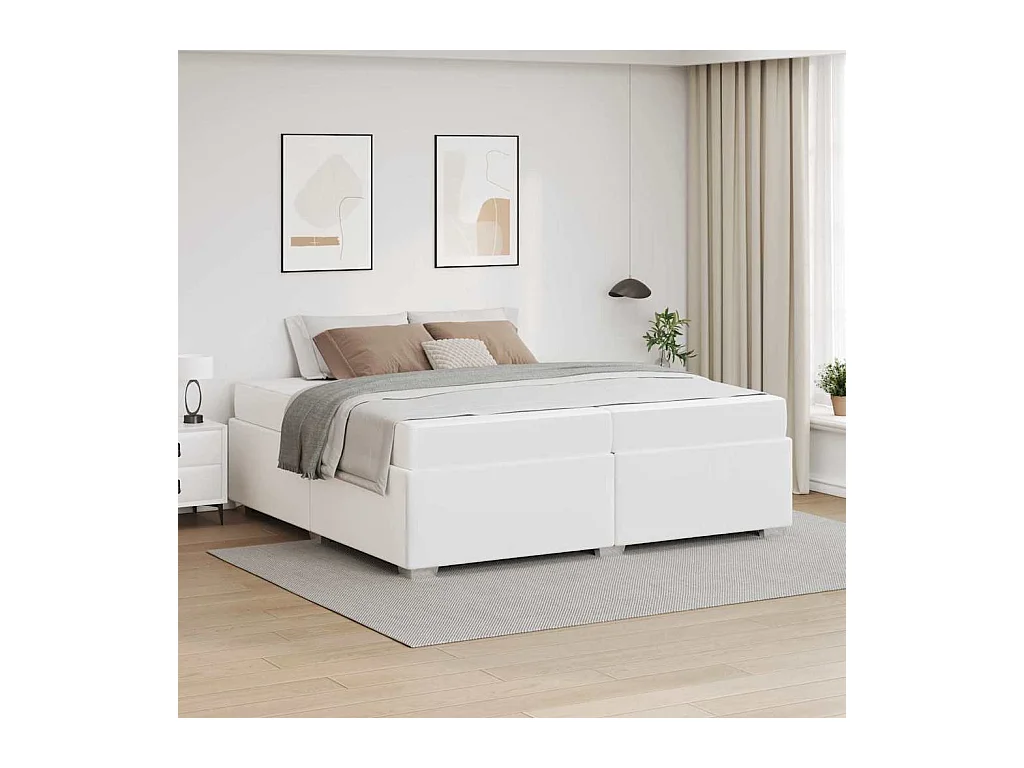 Cadre de lit Blanc 200 x 200 cm Faux cuir