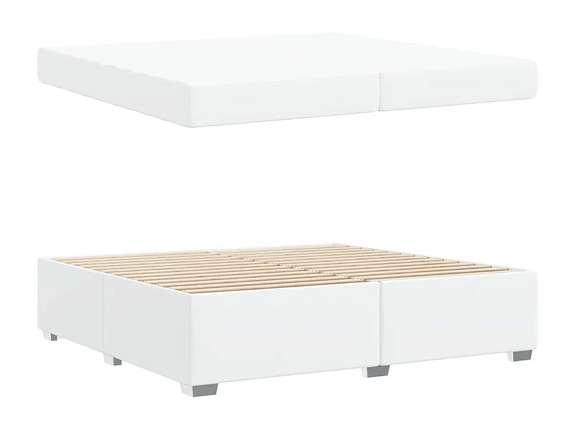 Cadre de lit Blanc 200 x 200 cm Faux cuir