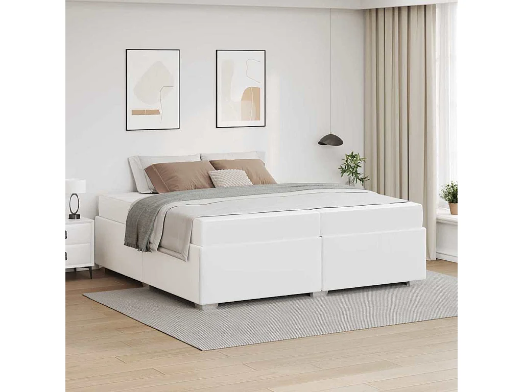 Cadre de lit Blanc 200 x 200 cm Faux cuir