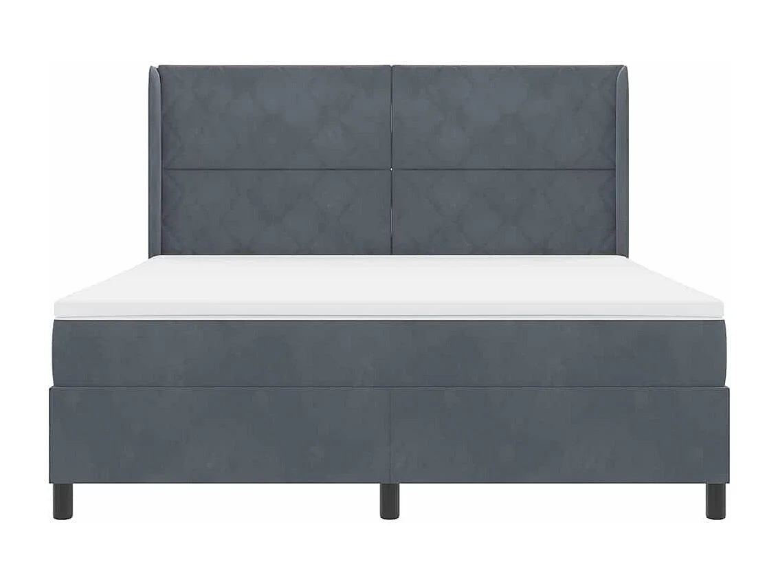 Cama tipo Box Spring Gris oscuro 180 x 200 cm Terciopelo