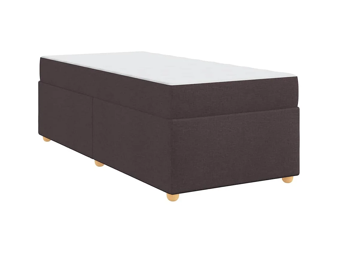 Cadre de lit avec matelas Marron foncé 80 x 200 cm tissu