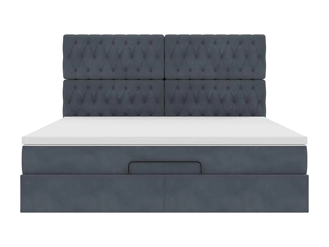 Estrutura cama otomana colchões 160x200 cm cinzento escuro