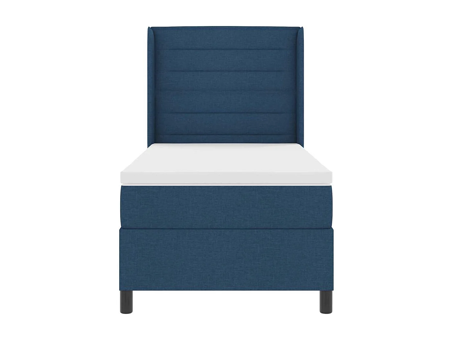 Cama tipo Box Spring con colchón Azul 90 x 200 cm tela