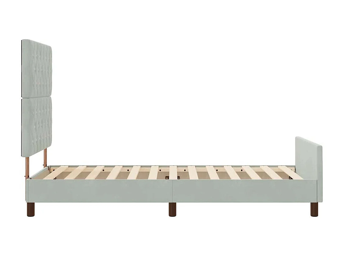 Cadre de lit avec tête de lit Gris clair 100 x 200 cm Velours