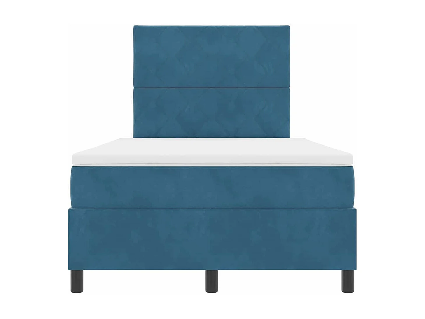 Cama tipo Box Spring Azul oscuro 120 x 200 cm Terciopelo