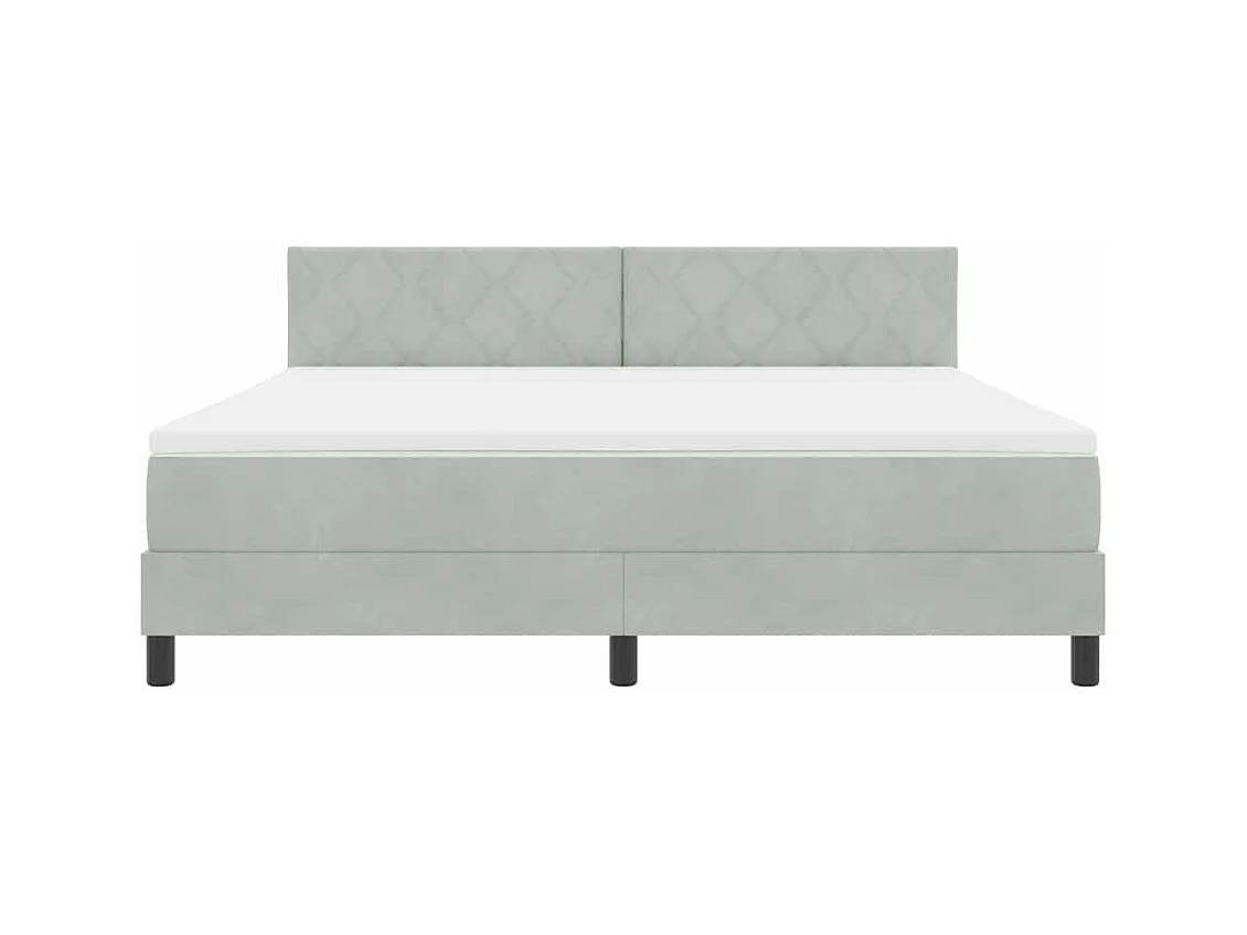 Cadre de lit avec matelas Gris clair 180 x 200 cm tissu
