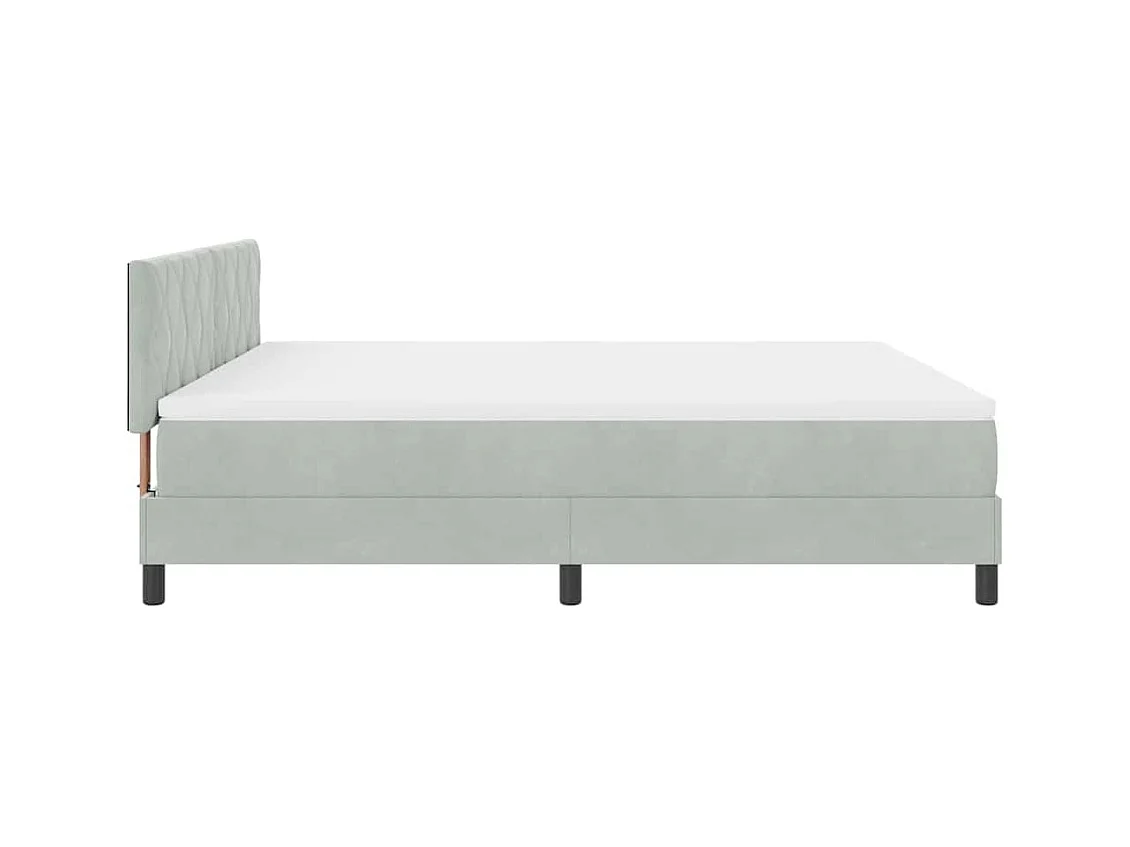 Cadre de lit avec matelas Gris clair 180 x 200 cm tissu