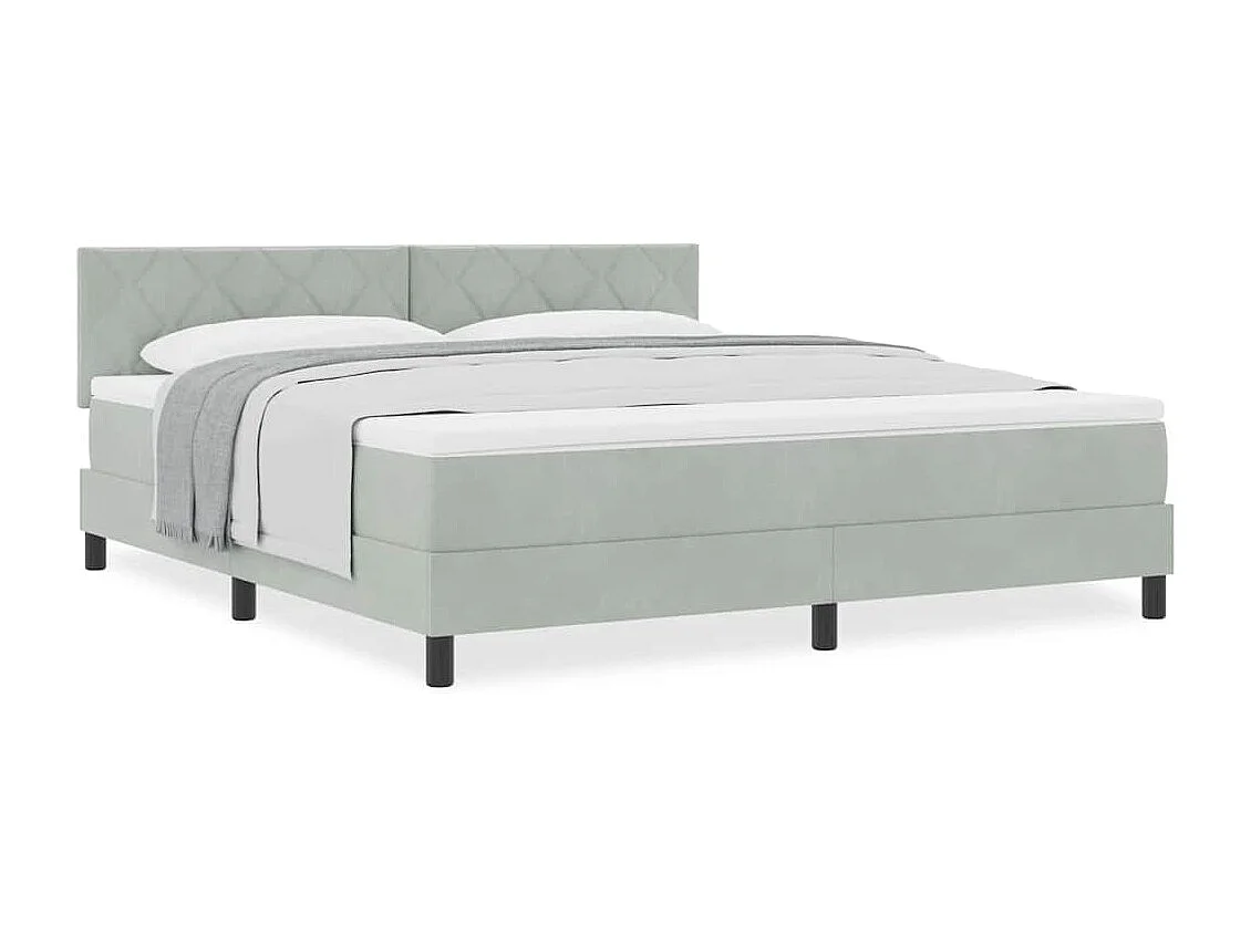 Cama con Somier y Colchón Gris Claro 180 x 200 cm tela