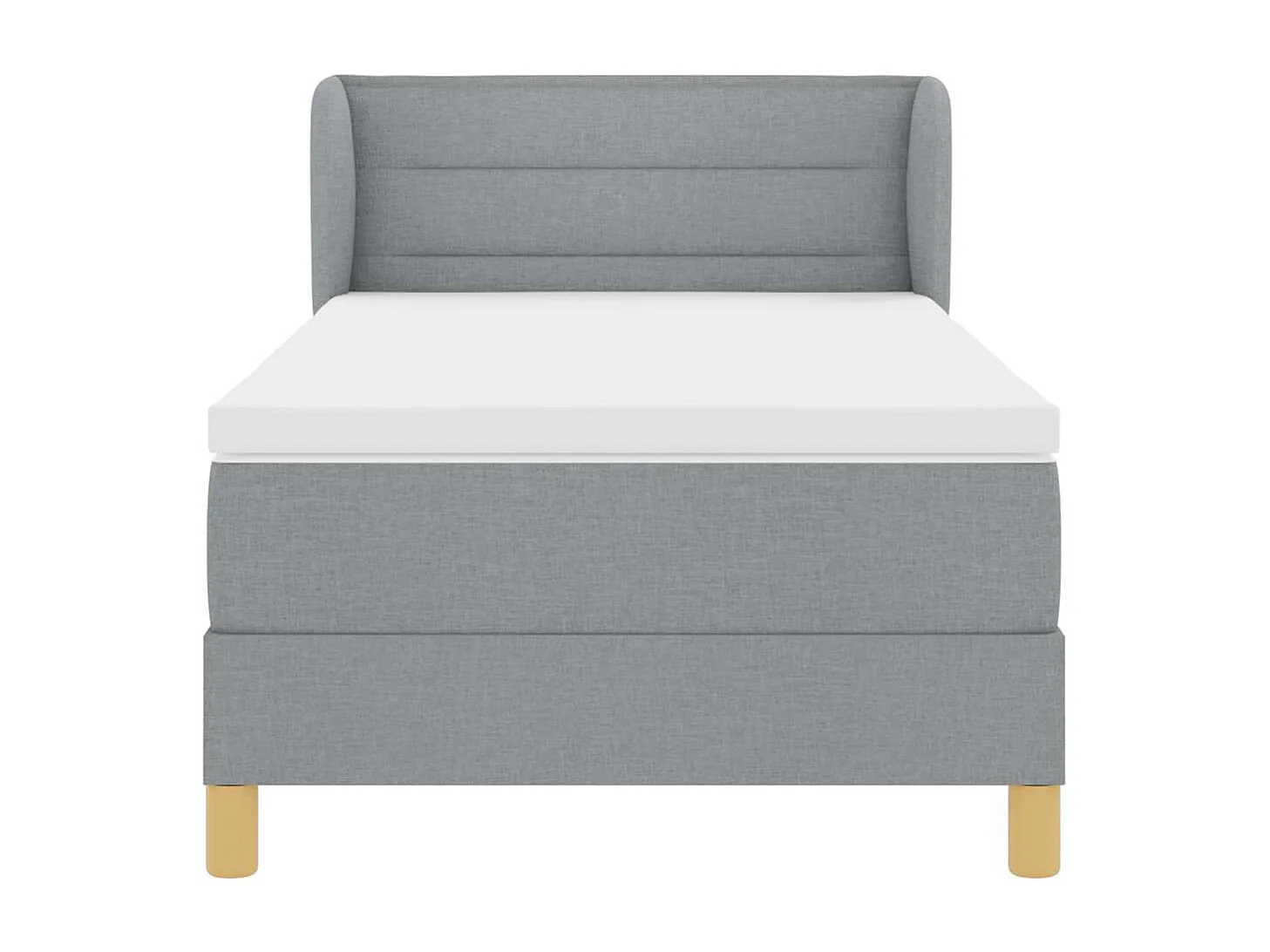 Cama Box com Colchão Creme 90x200 cm Fabrico Cinzento-claro