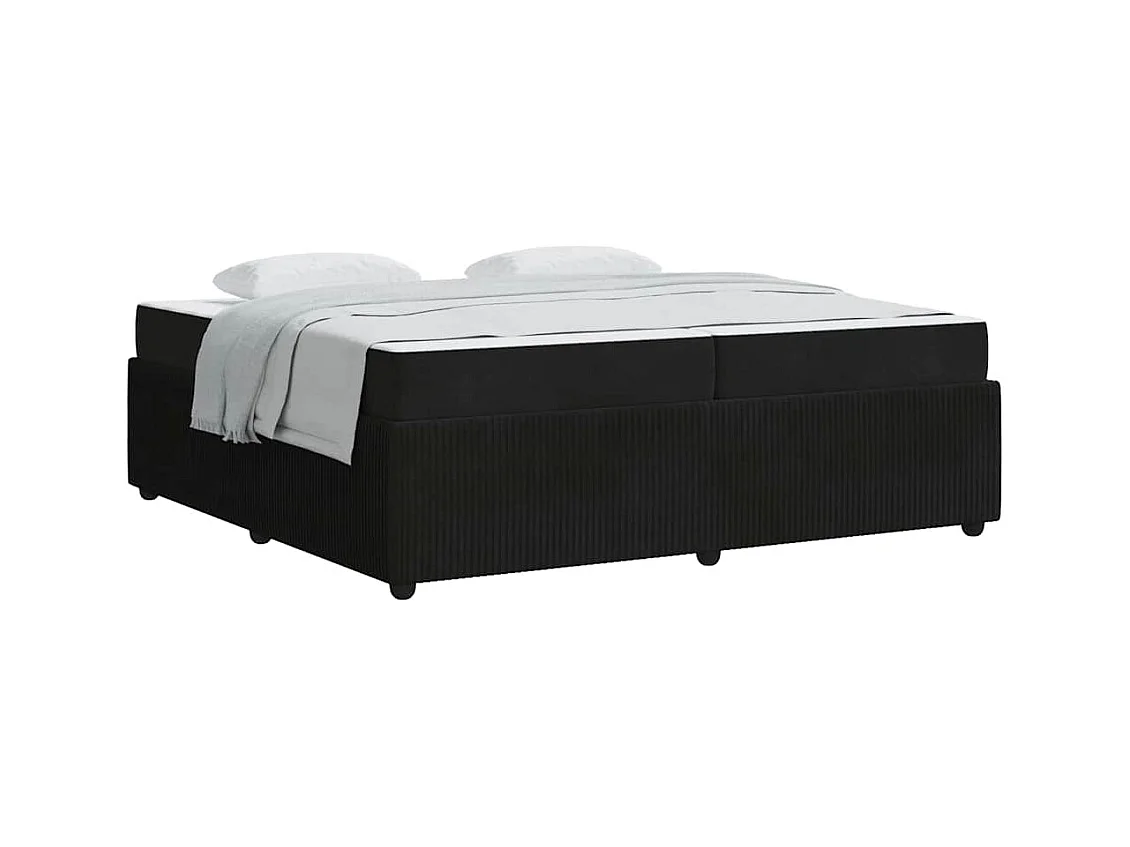 Cadre de lit avec matelas Noir 200 x 200 cm Velours