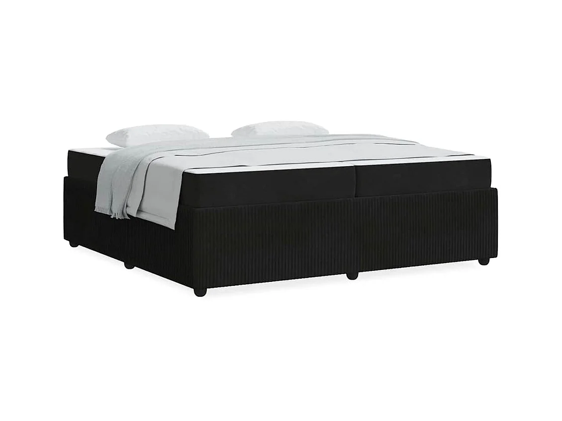 Cadre de lit avec matelas Noir 200 x 200 cm Velours