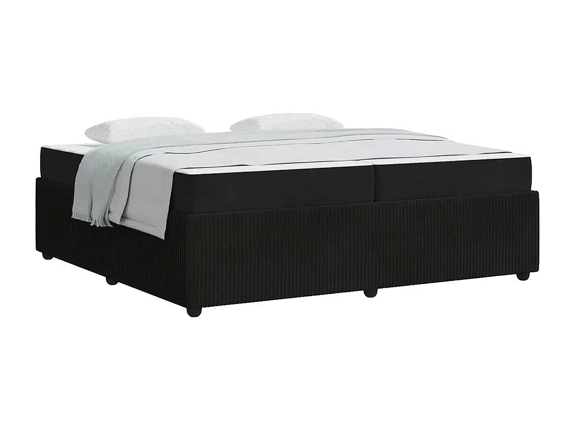 Cadre de lit avec matelas Noir 200 x 200 cm Velours