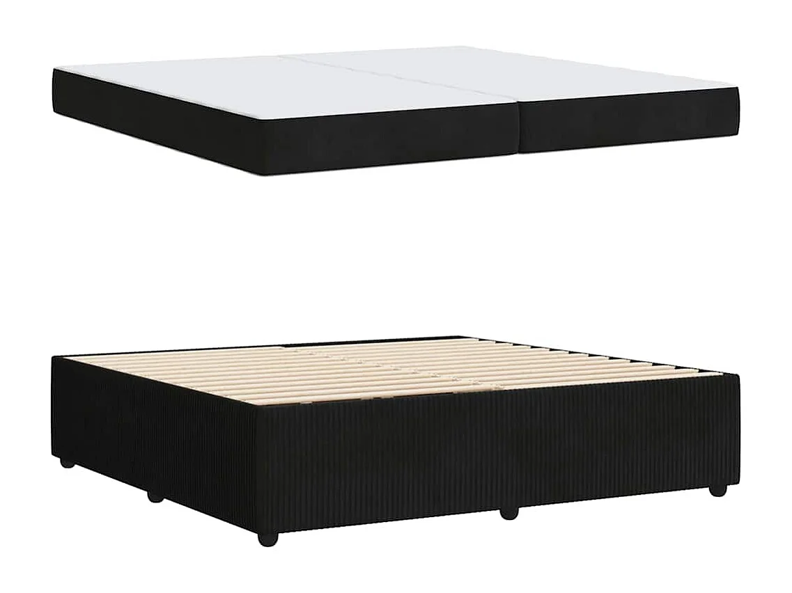 Cadre de lit avec matelas Noir 200 x 200 cm Velours