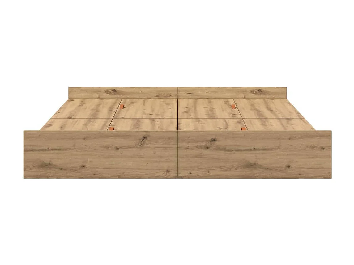 Cama con almacenamiento con cabecera Roble artisan 200 x 200 cm