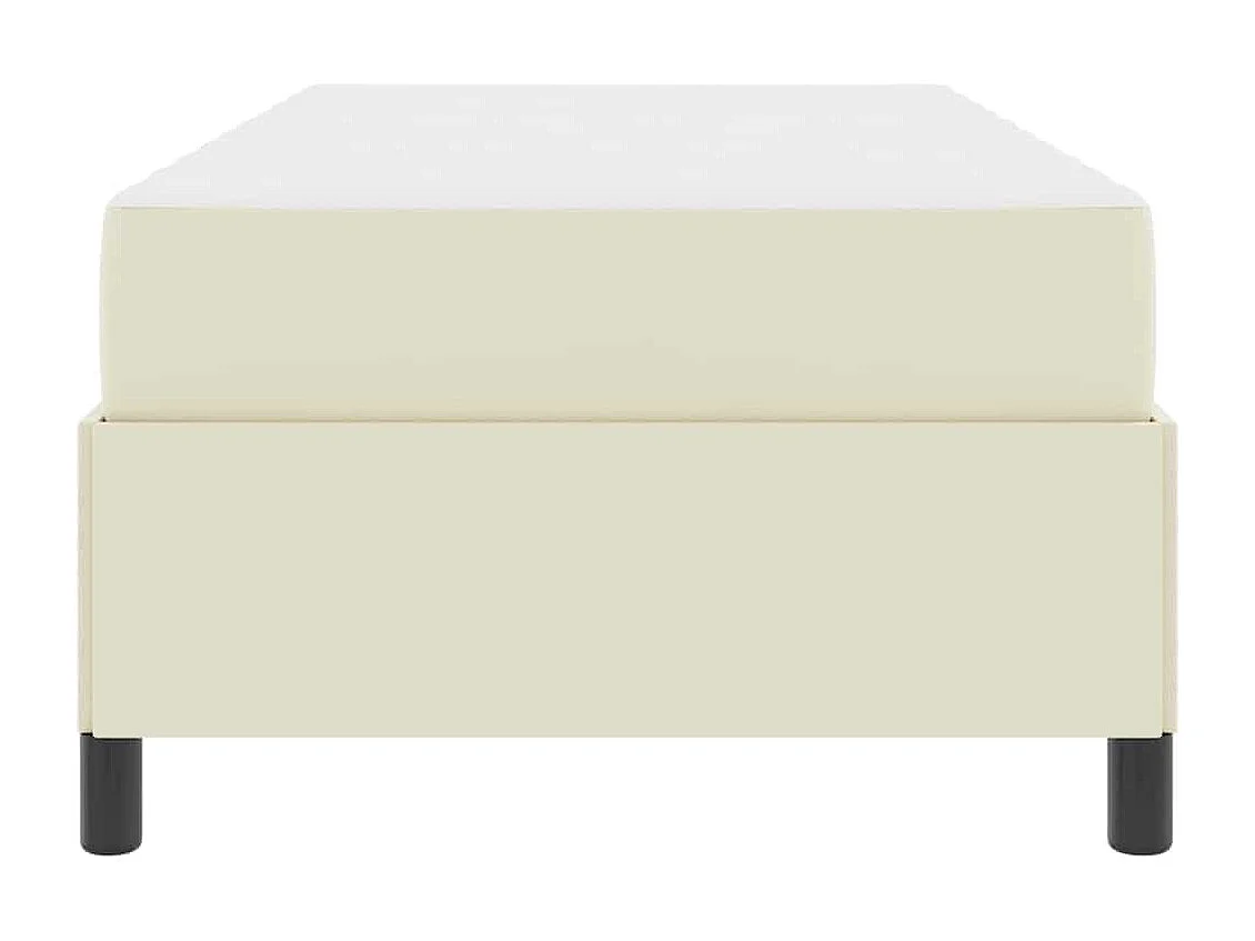 Estructura de cama con colchón con colchón Crema 90 x 200 cm