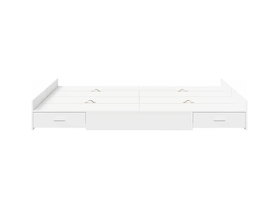 Cadre de lit avec rangement avec tête de lit Blanc 140 x 190 cm