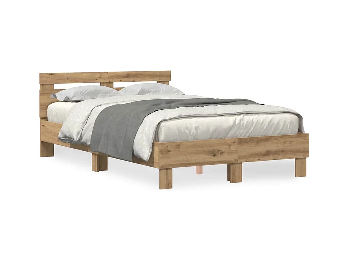 Estructura de cama con cabecera Roble artisan 120 x 200 cm