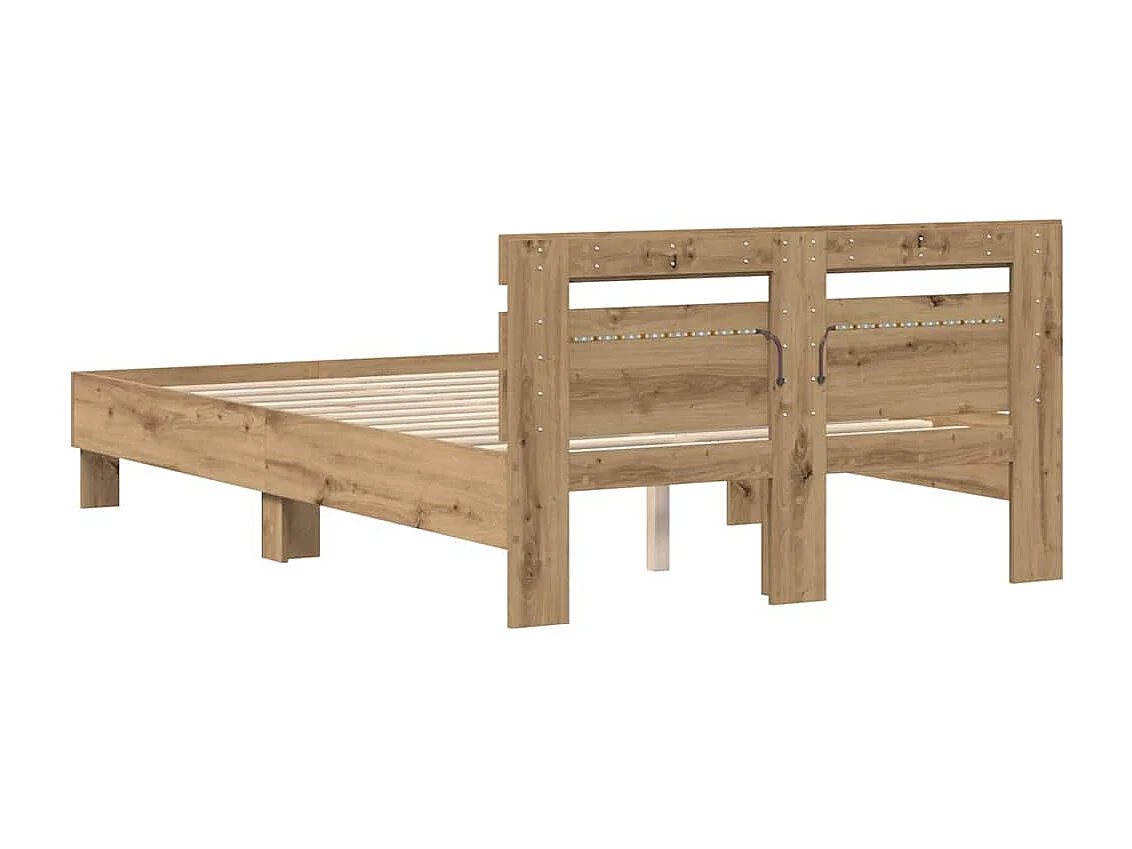 Estructura de cama con cabecera Roble artisan 120 x 200 cm