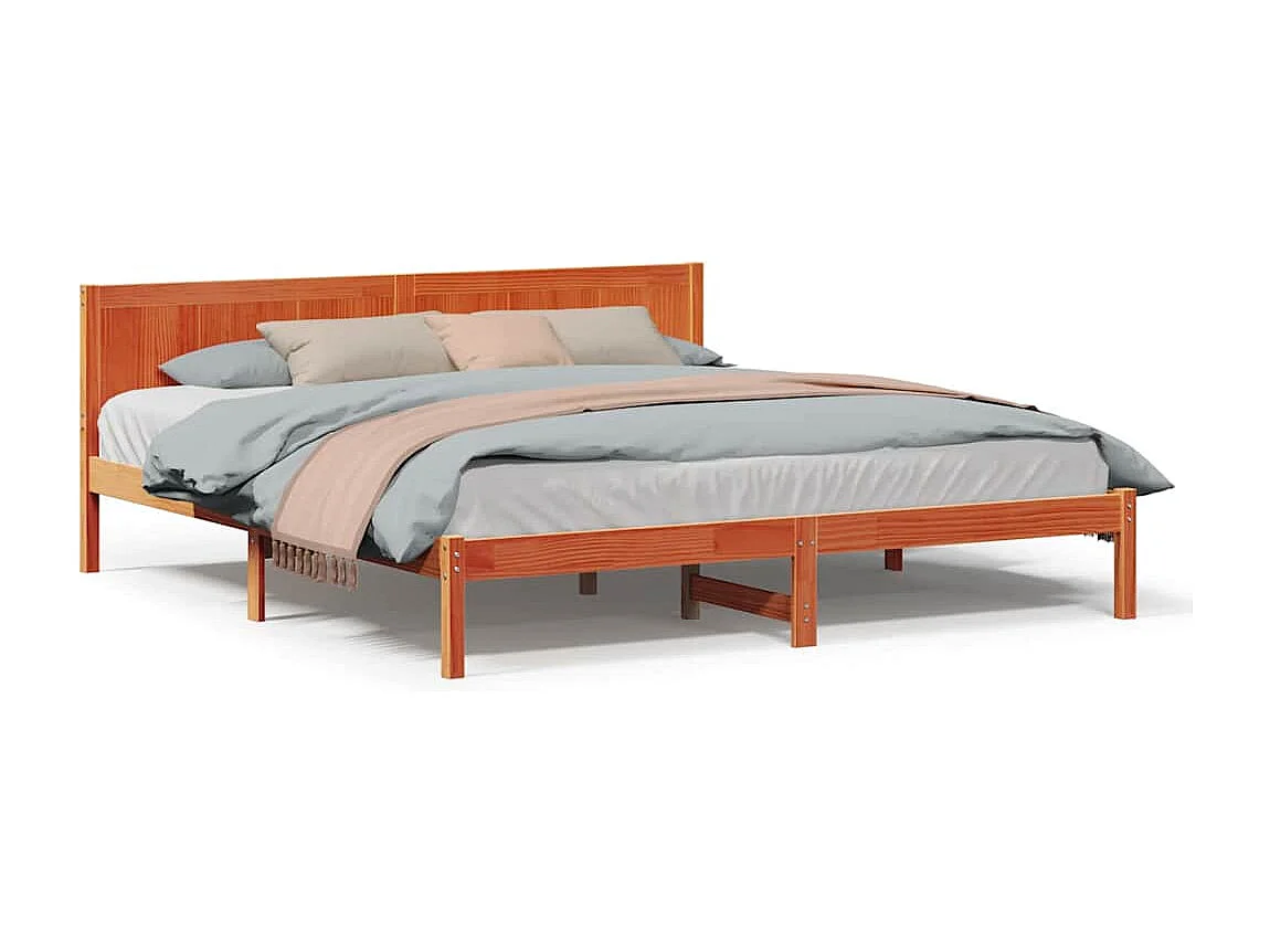 Cadre de lit Marron 180 x 200 cm Bois de pin massif