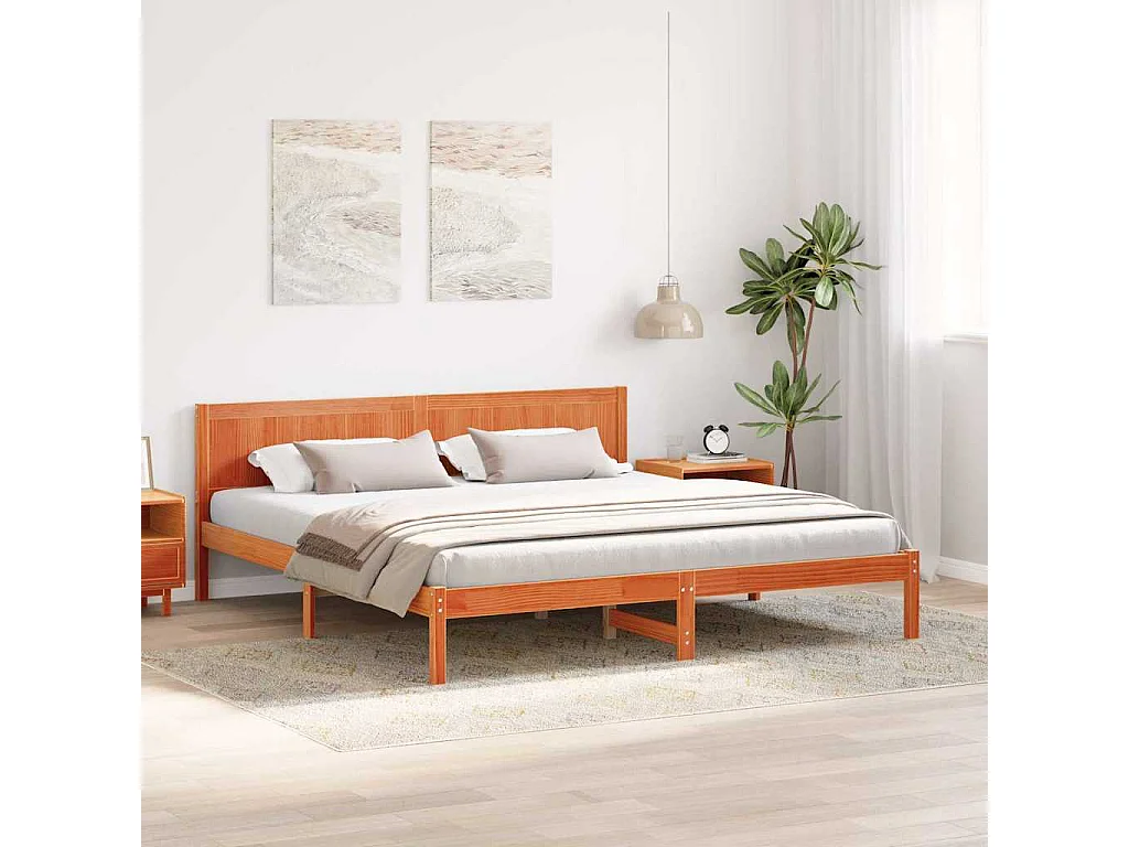 Cadre de lit Marron 180 x 200 cm Bois de pin massif