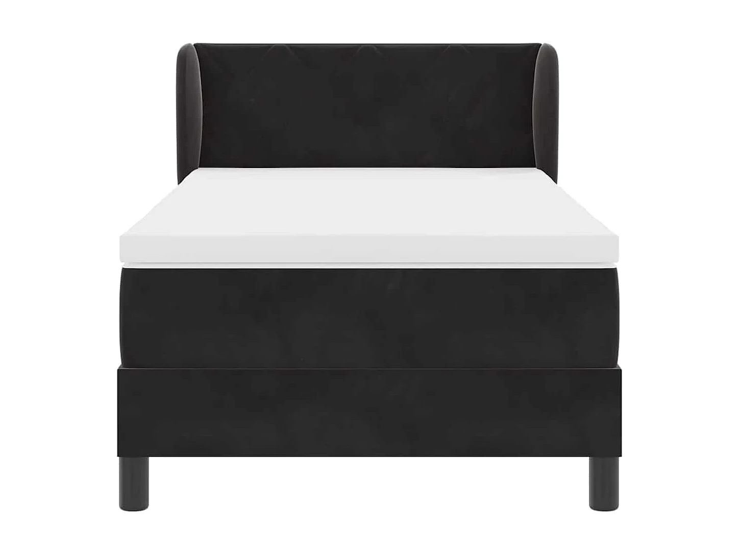 Cadre de lit avec matelas gris foncé 80x200 cm en velours