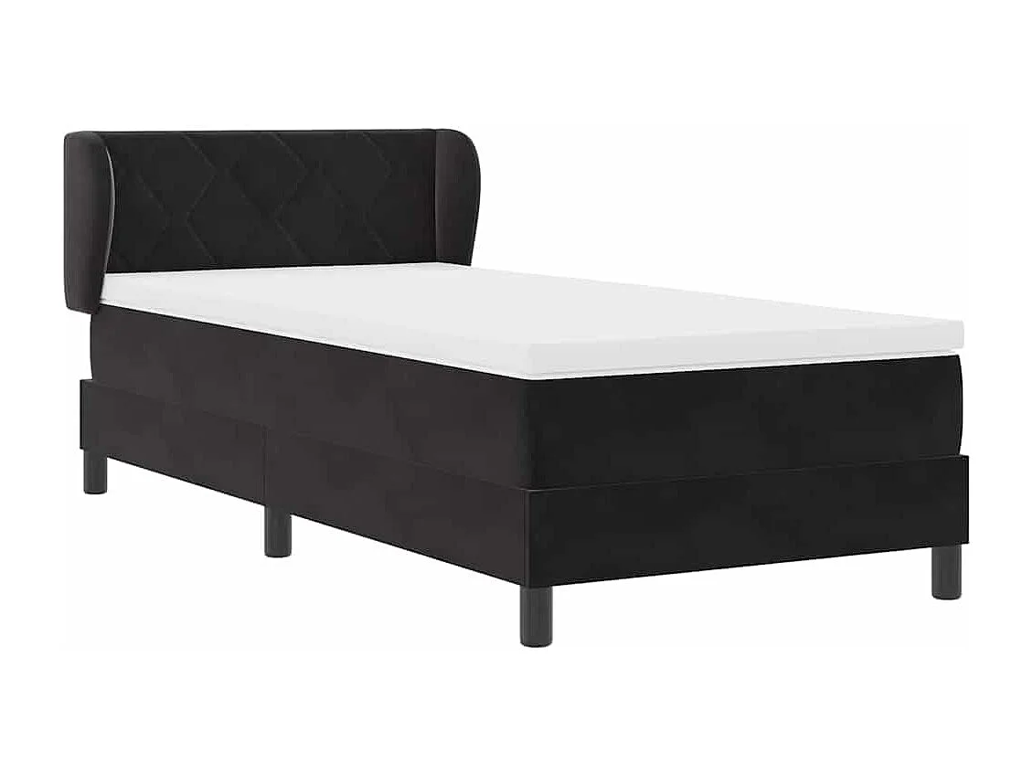 Cadre de lit avec matelas gris foncé 80x200 cm en velours