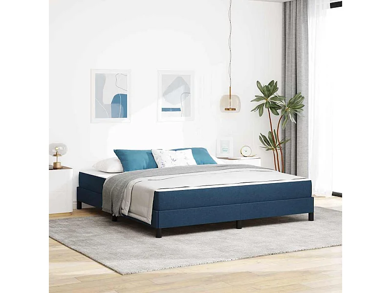 Cama Box com colchão Azul 180 x 200 cm tecido