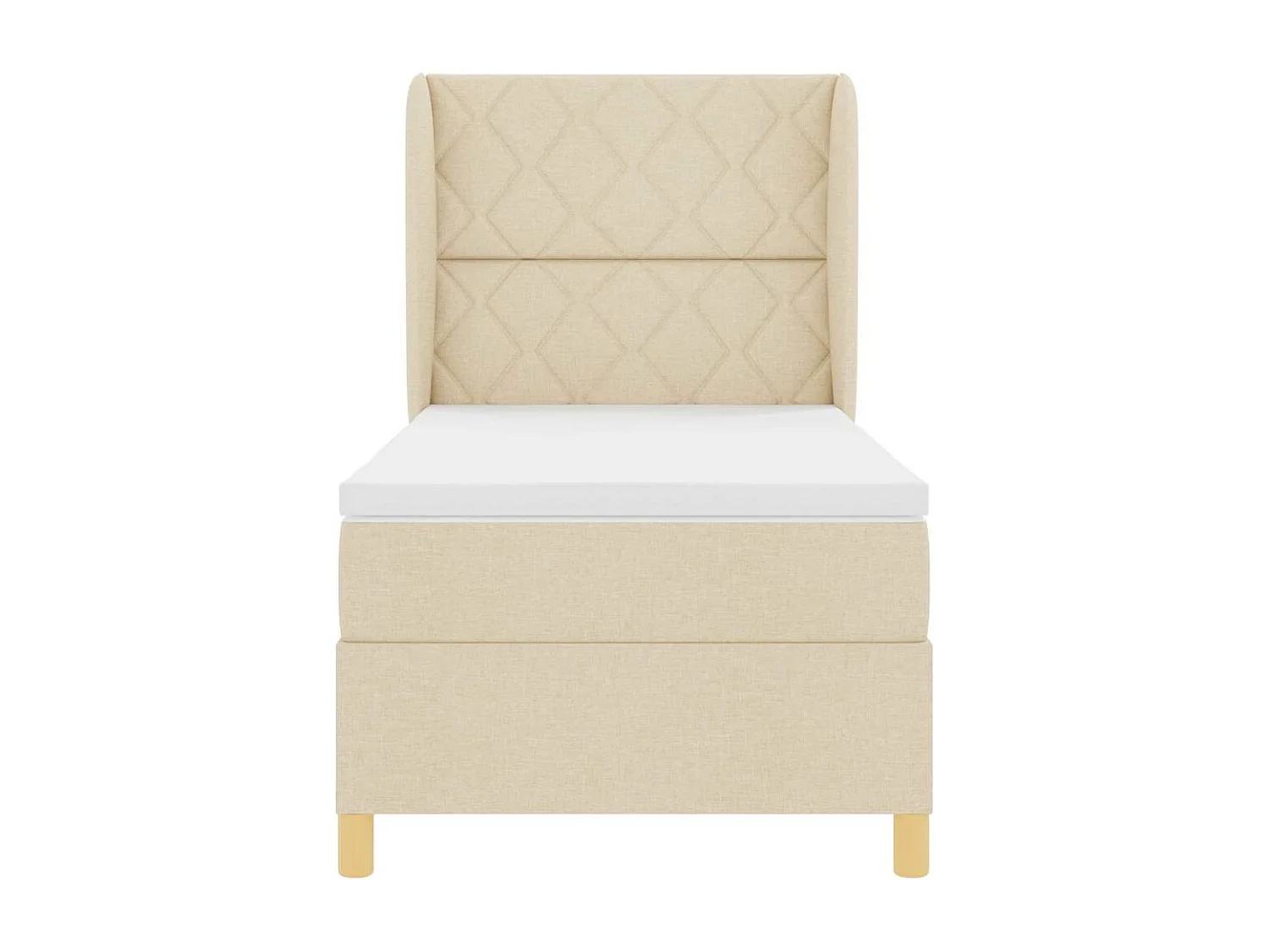 Cadre de lit avec matelas gris foncé 90x190 cm Crème