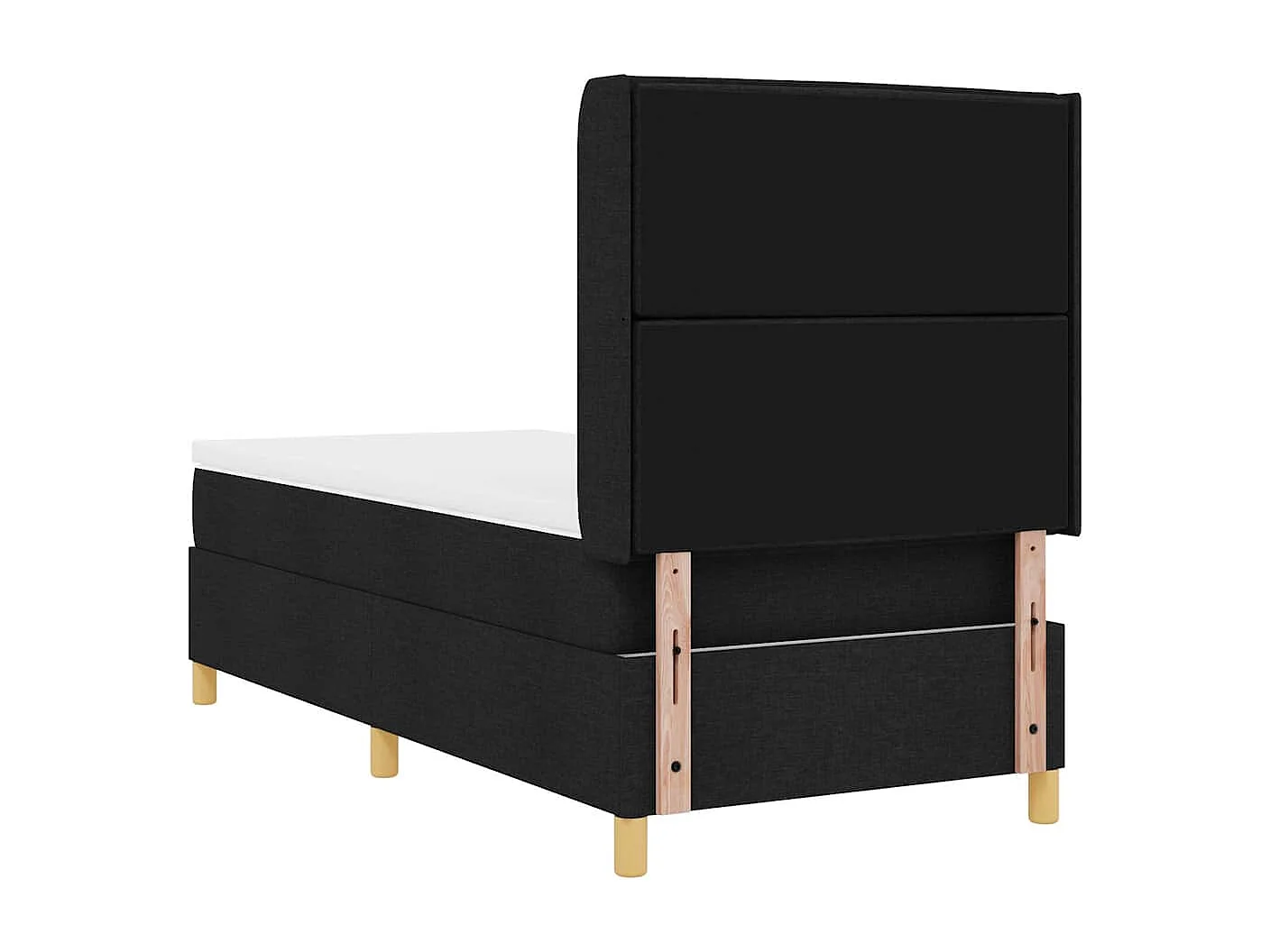 Cadre de lit avec matelas Noir 100 x 200 cm tissu