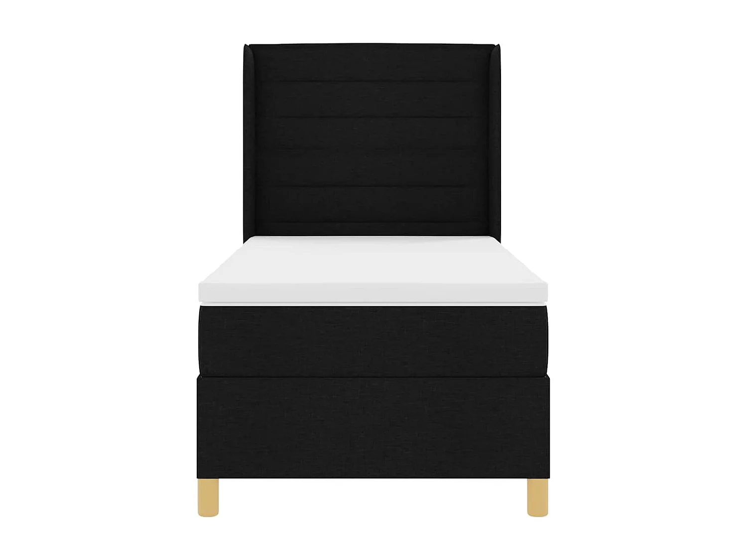 Cama con Somier con colchón Negro 100 x 200 cm tela