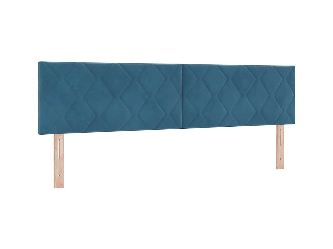 Cadre de lit avec tête de lit Bleu foncé 180 x 200 cm Velours