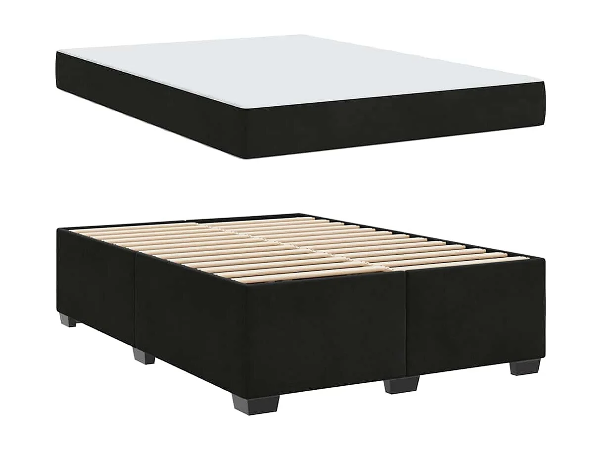 Bedframe met matras met matras Zwart 140 x 200 cm Fluweel