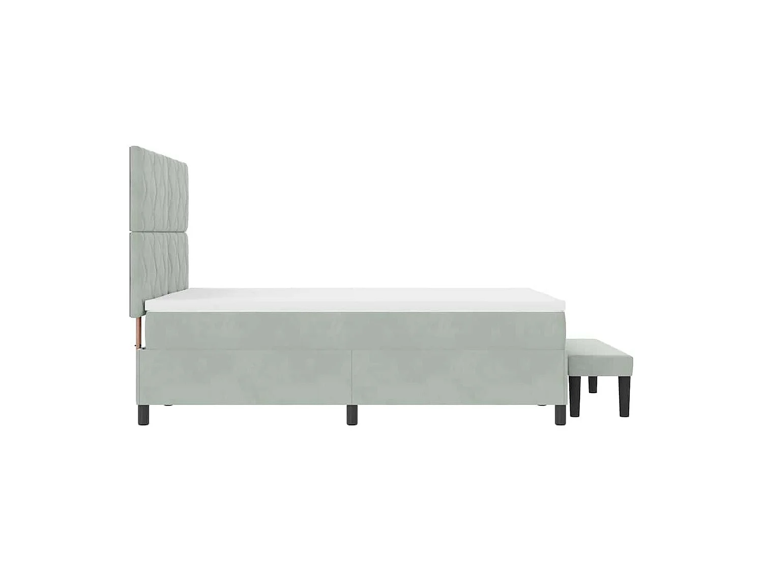Cadre de lit avec matelas Gris clair 140 x 190 cm Velours