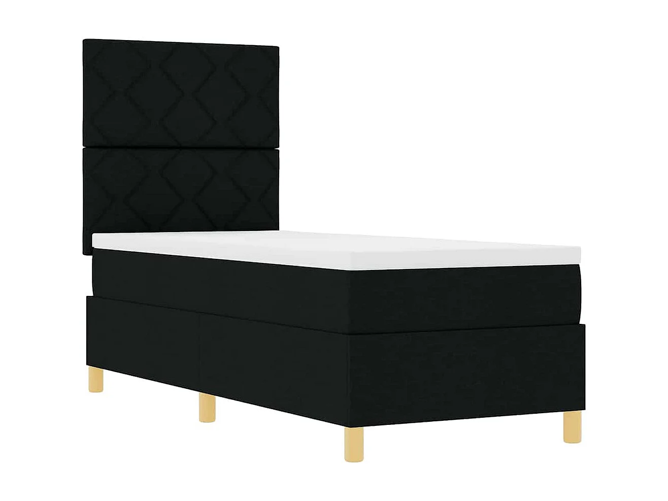 Cama Box com cabeceira Preto 80 x 200 cm tecido