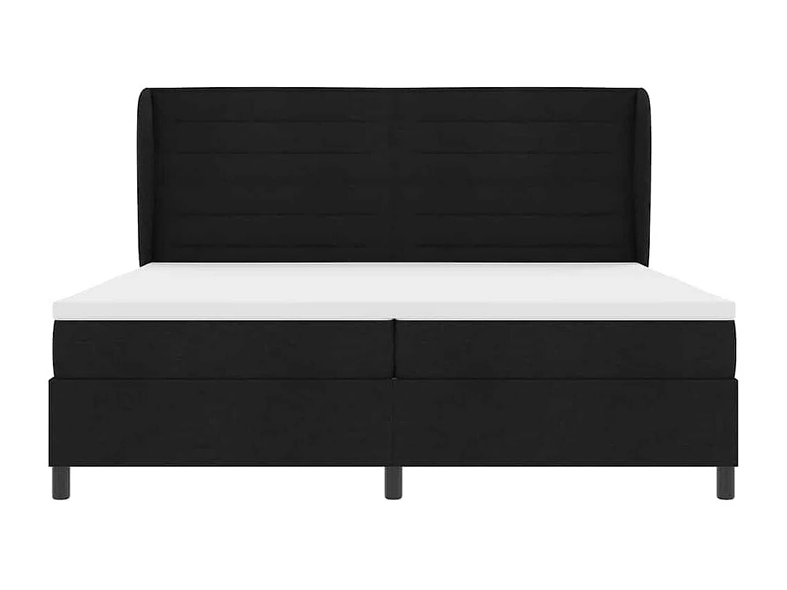 Cama tipo Box Spring con colchón Negro 200 x 200 cm tela