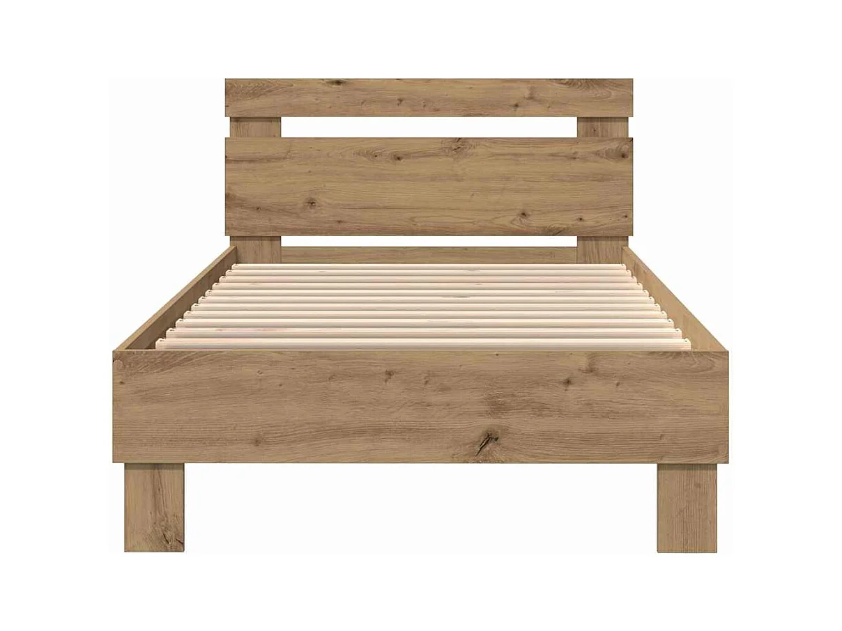 Estrutura da Cama com cabeceira carvalho artisiano 100 x 200 cm