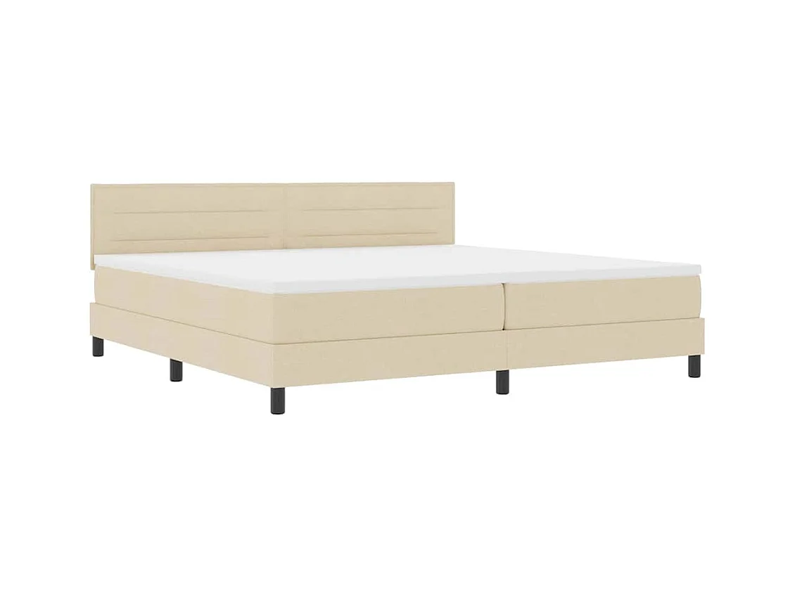 Cadre de lit avec matelas Crème 200 x 200 cm tissu
