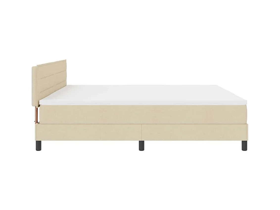 Cadre de lit avec matelas Crème 200 x 200 cm tissu
