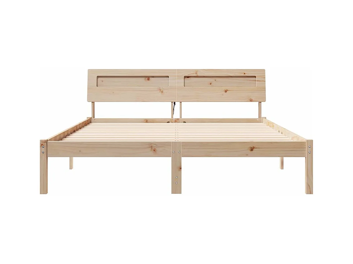 Cadre de lit Marron 160 x 200 cm Bois massif en pin