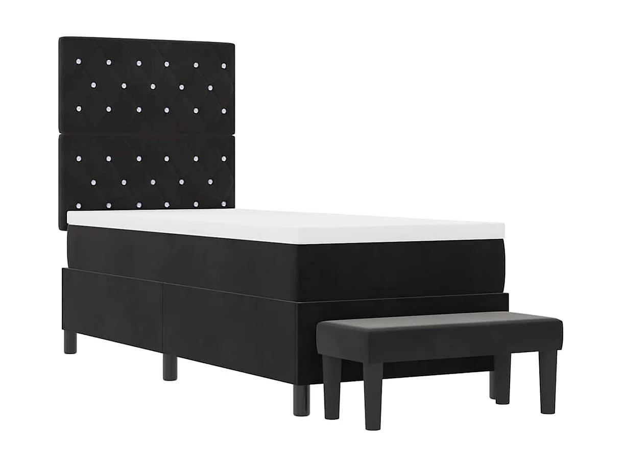 Cadre de lit avec matelas Noir 80 x 200 cm Velours