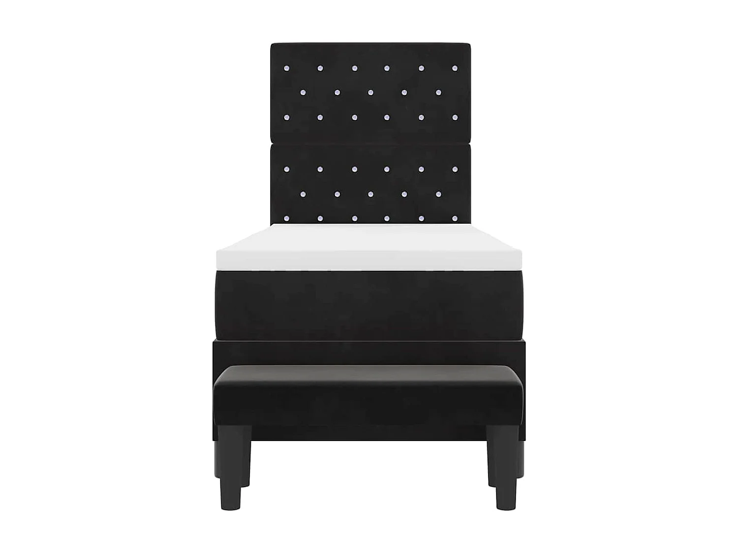 Cadre de lit avec matelas Noir 80 x 200 cm Velours