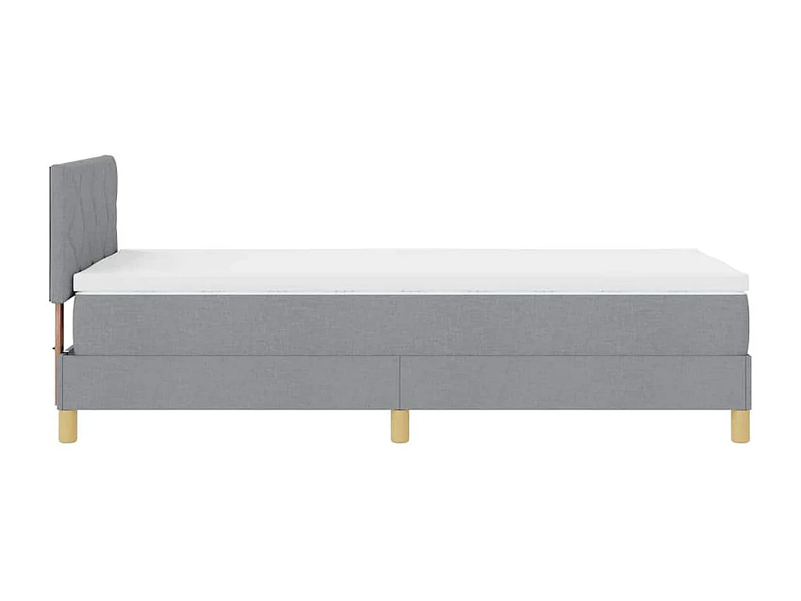 Cama box spring con colchón Gris claro 90 x 190 cm tela