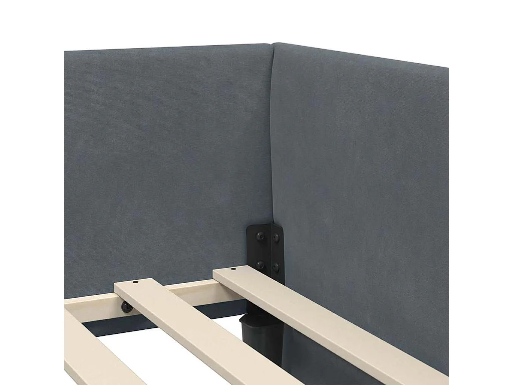 Cadre de lit d'angle Autre Gris foncé 100 x 200 cm