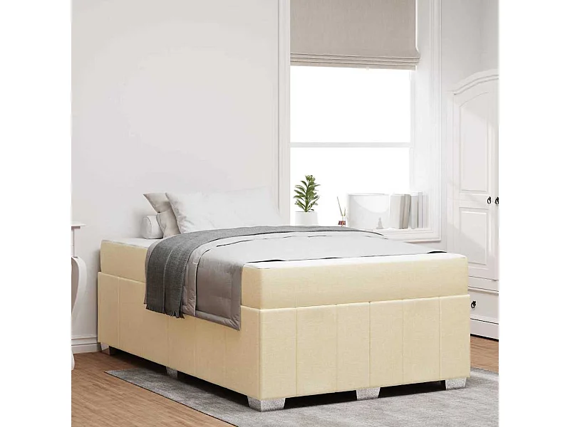 Bedframe met matras Crème 120 x 200 cm Stof