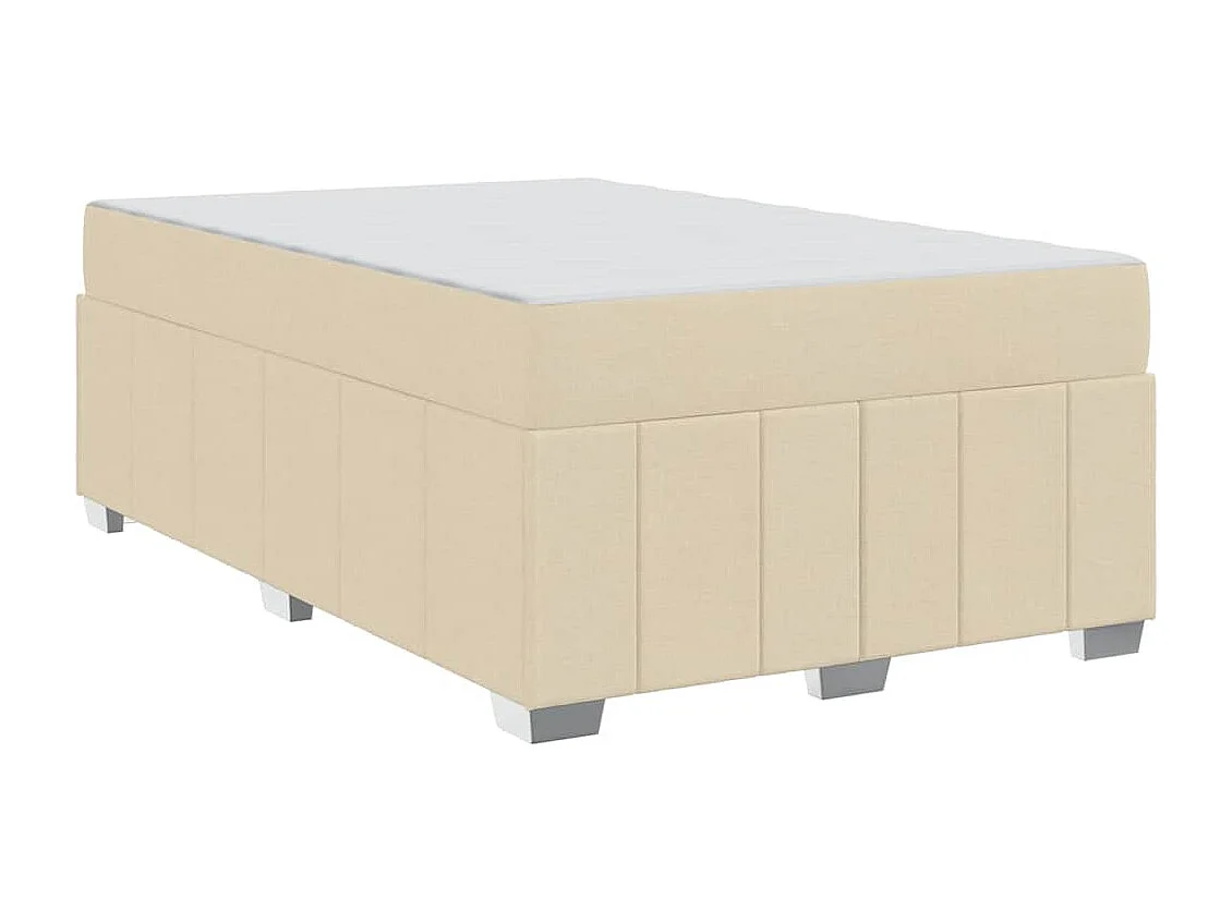 Estructura de cama con colchón Crema 120 x 200 cm tela