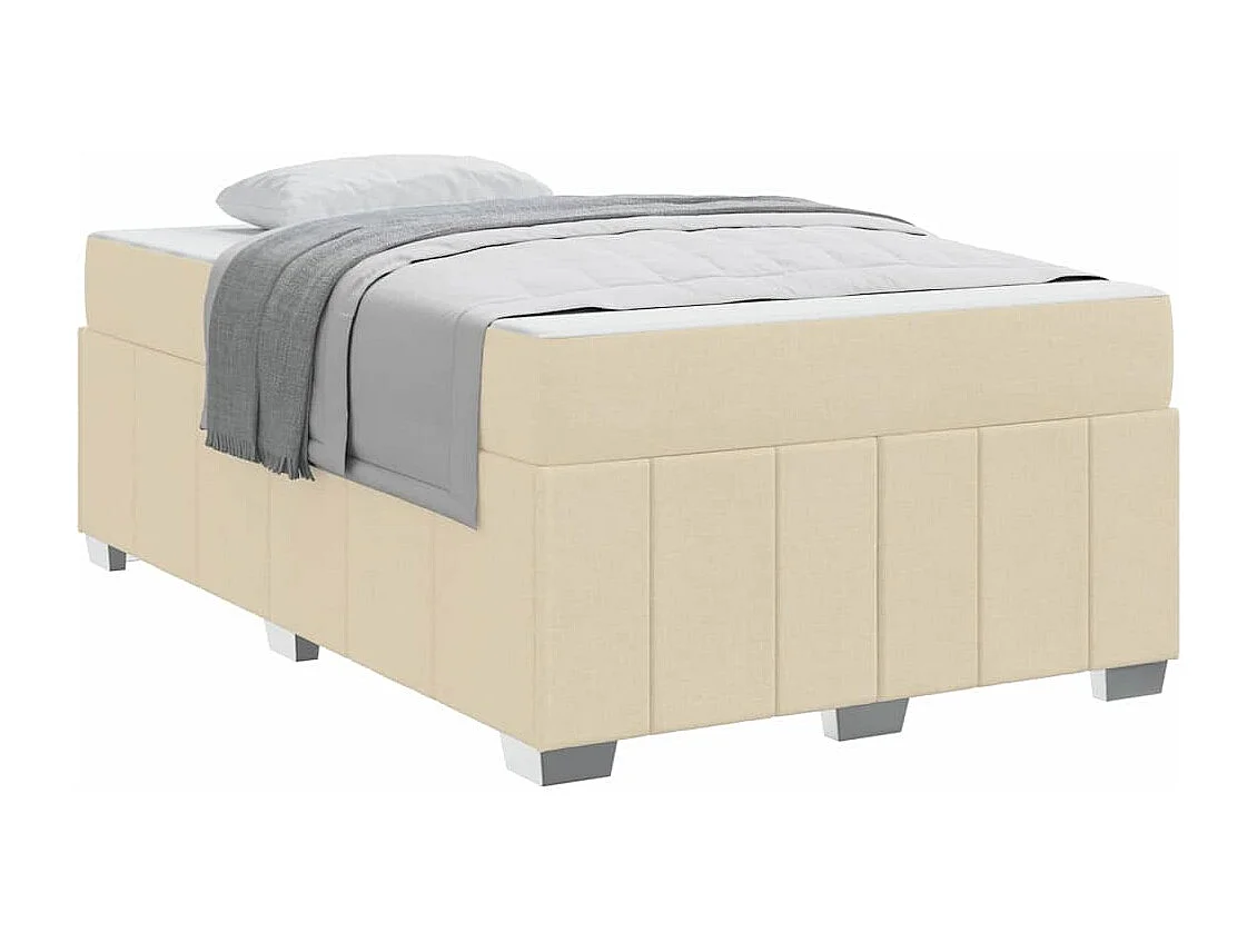 Estructura de cama con colchón Crema 120 x 200 cm tela