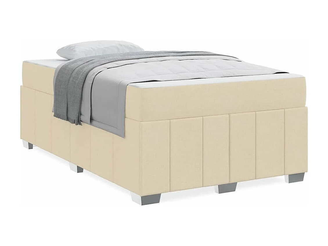 Estructura de cama con colchón Crema 120 x 200 cm tela