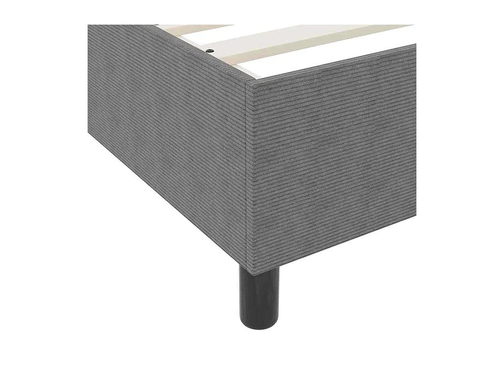 Cadre de lit Gris clair 160 x 200 cm Tissu en velours côtelé